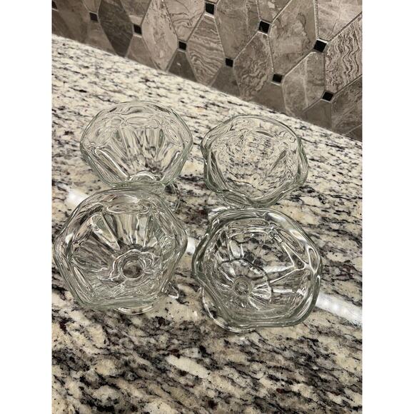 Anchor Hocking Clear Glass Pair of Fountainware Low Sherbet Glasses Set of 4 VTG - Picture 5 of 9